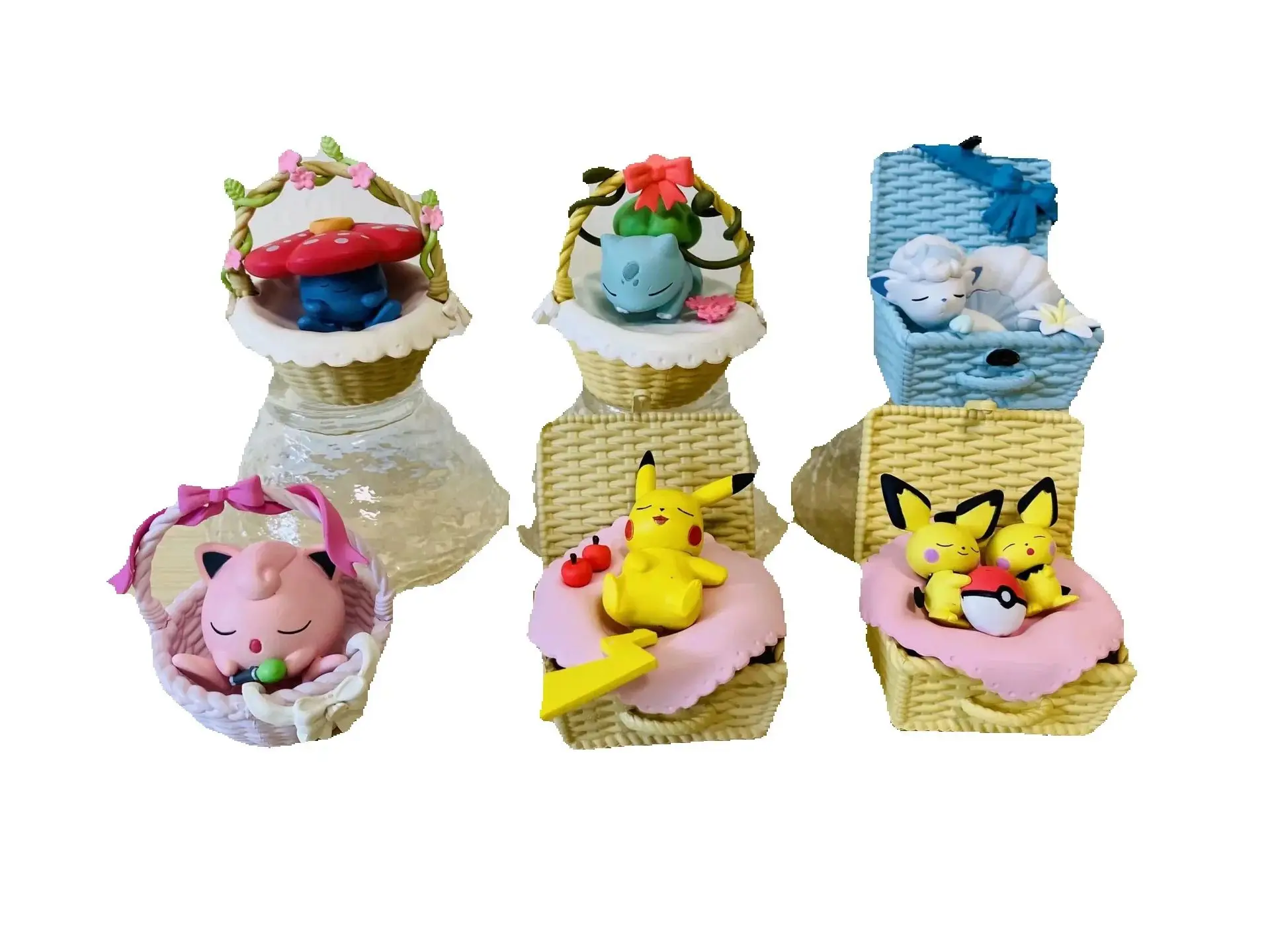 

Pokemon Pikachu Bulbasaur Vulpix Goupix Vileplume Jigglypuff PVC Action Figures Anime Statue Collectible Game Model Toys Doll