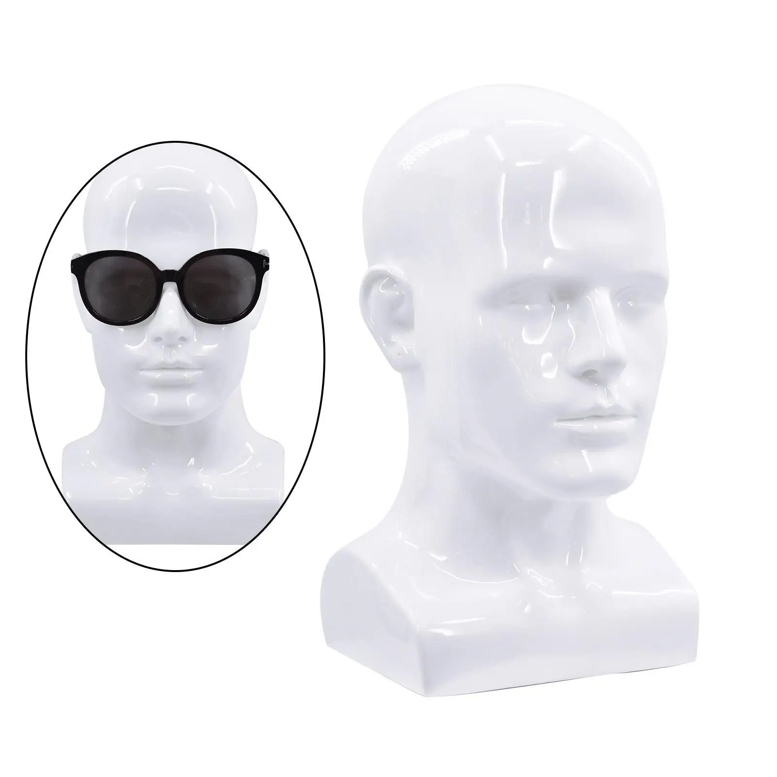 PVC Male Mannequin Head Display Head Mannequin Display Wig Head Stand