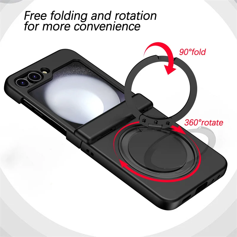 

360° Rotating Holder Phone case For Samsung Galaxy Z Flip 3 4 5 6 Magsafe Wireless charge Degree Ring Magnetic stand Phone Cover