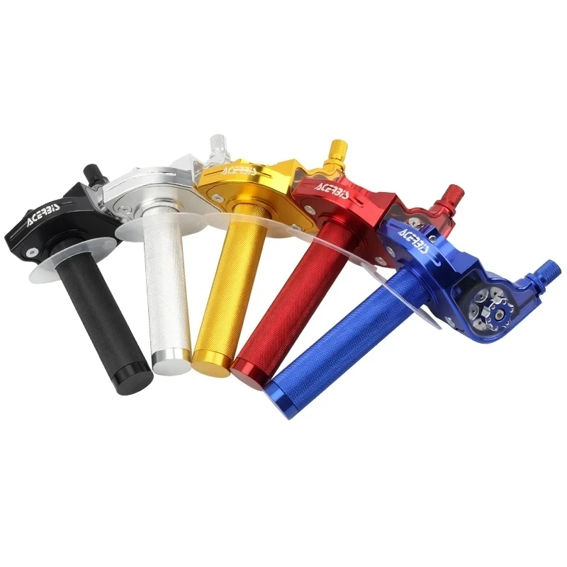 For Moped Scooter ATV Quad Bike Motorcycle Universal Accelerator Throttle Twist Grips Handlebars Cable CNC Aluminum 22mm