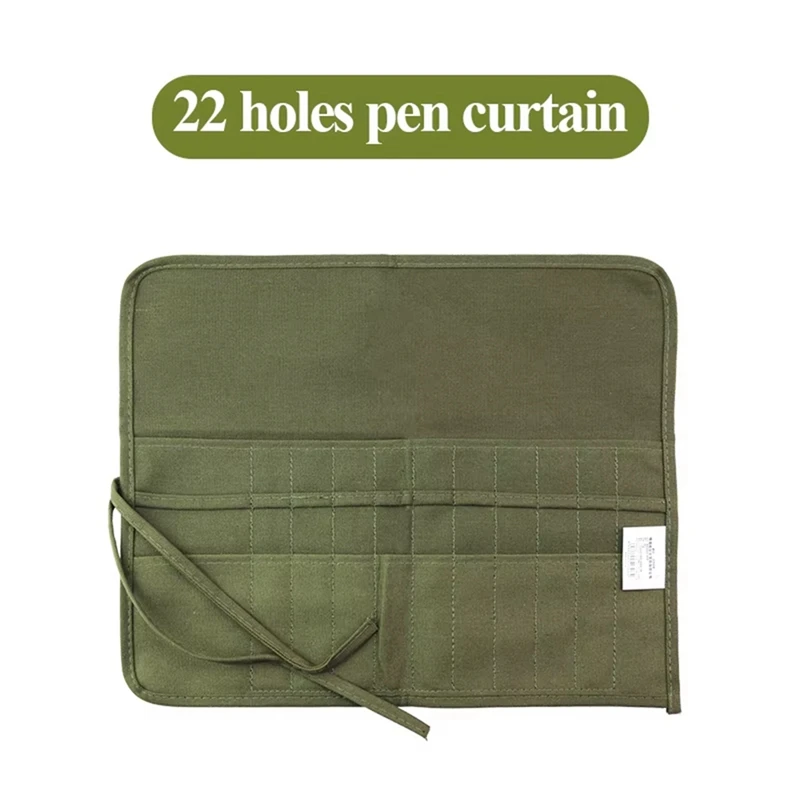 펜 커튼 다기능 캔버스 펜 롤 가방, 연필 유화 펜 가방, 연필 보관 가방, 문구 예술