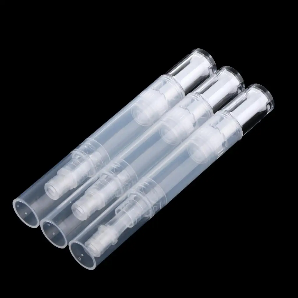 3 Pieces 5ml Empty Transparent Twist Pen with Silicone Head Cosmetic Concealer