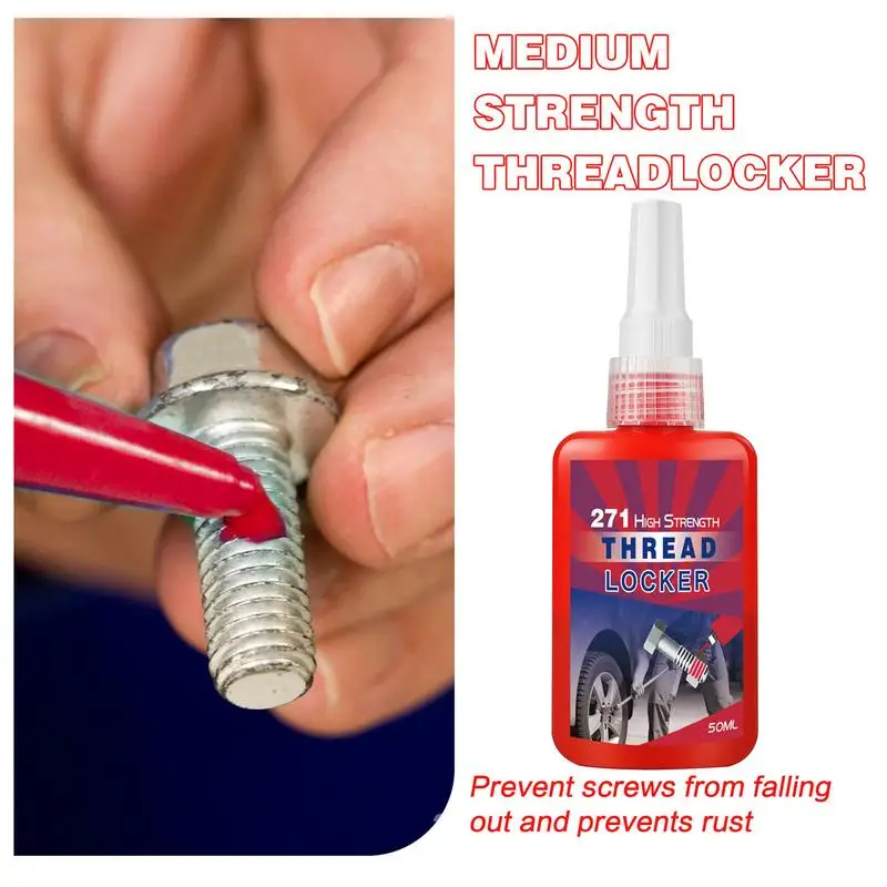 50ml 271 Thread Sealer High Temp Threadlocker Thread Sealant Screw Glue Leak-Proof High Strength Removable Threadlocker for Auto