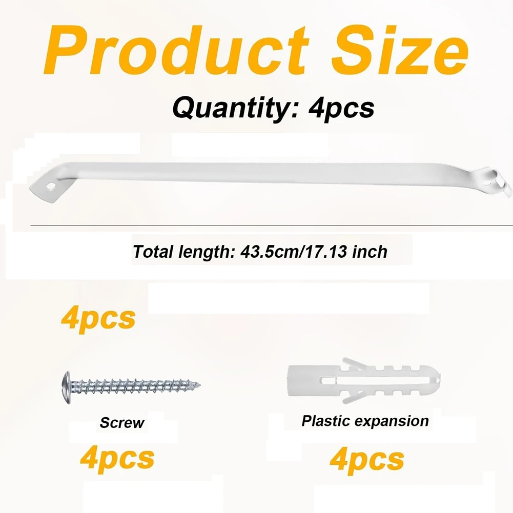 A95G 4pcs Closet Shelf Brackets, Support Brackets for Wire Shelving,Metal Closet Support Accessories for 12Inch Width Shelves