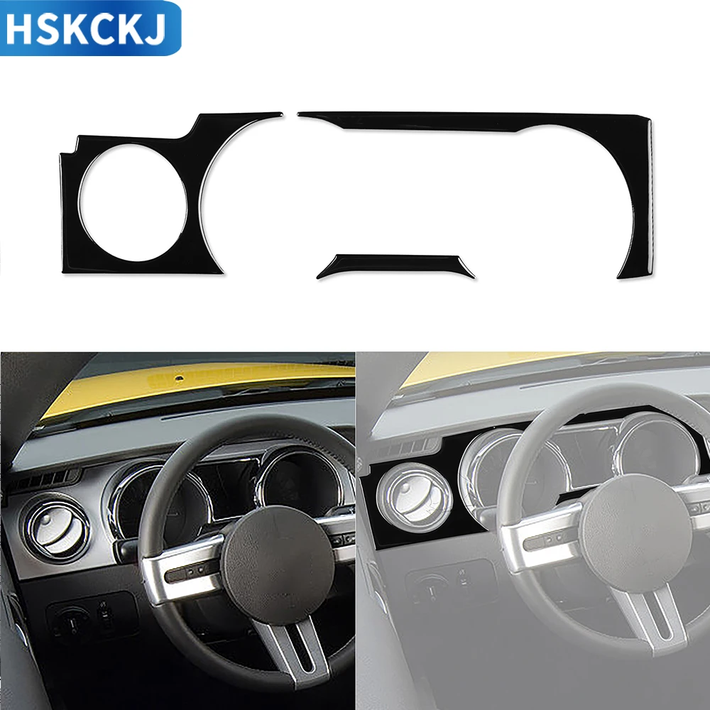 

Для Ford Mustang 2005 2006 2007 2008 2009, аксессуары для автомобиля, черный интерьер, спидометр, объемная наклейка, пластиковое украшение