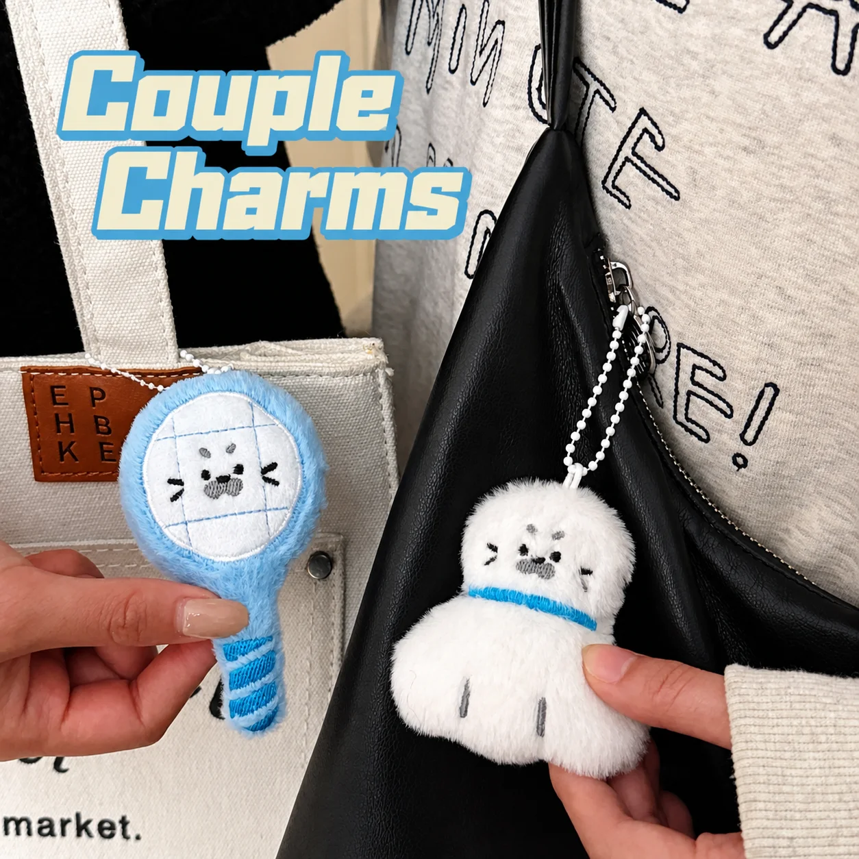 Food Themed Keychain Soft Seal Plush Charm Seal Key Chain Handcrafted Seal Bag Charm For Hanging Ornament Close Friends Small