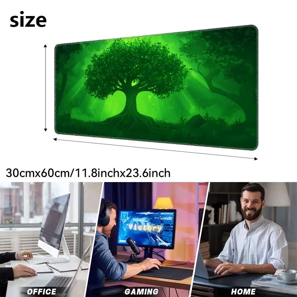 Luminous Forest Tree Extra Large Gaming Mouse Pad Non-Slip Rubber Desk Mat for PC Office