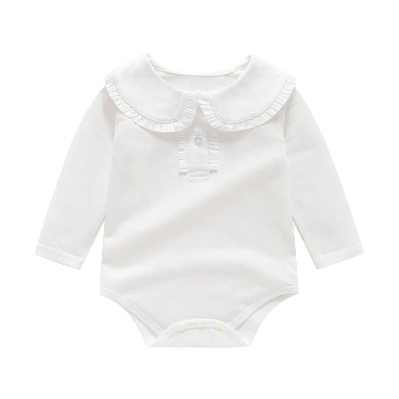

‌2025 Spring & Autumn Newborn Baby Girl White Cotton Onesie Bodysuit 0-24 Months Cute Toddler Newborn Outfit Birthday Gift