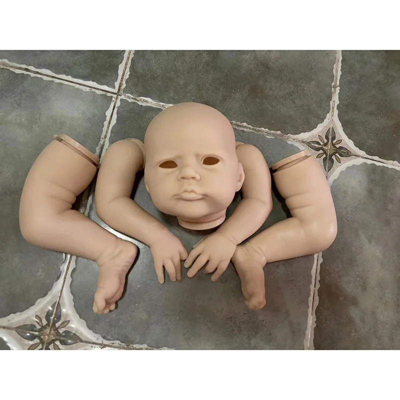 19inch Unfinished Unpainted Reborn Doll Kit Heron Fresh Color Soft Vinyl Doll Parts with Cloth Body and Eyes