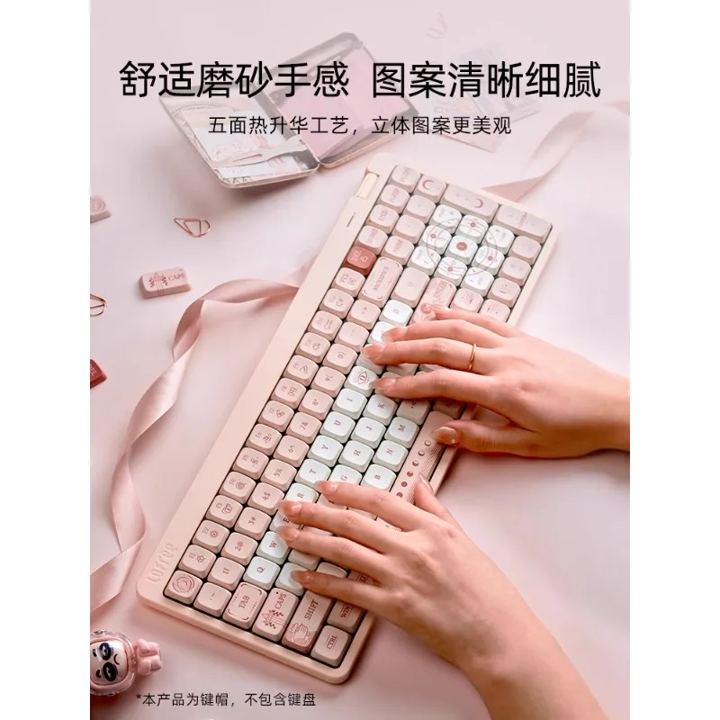 Original 84/100 Low Profile Theme Keycaps PBT Custom Point Mechanical Keyboard Keycap Cute Key Cap Accessory Versatile for Daily