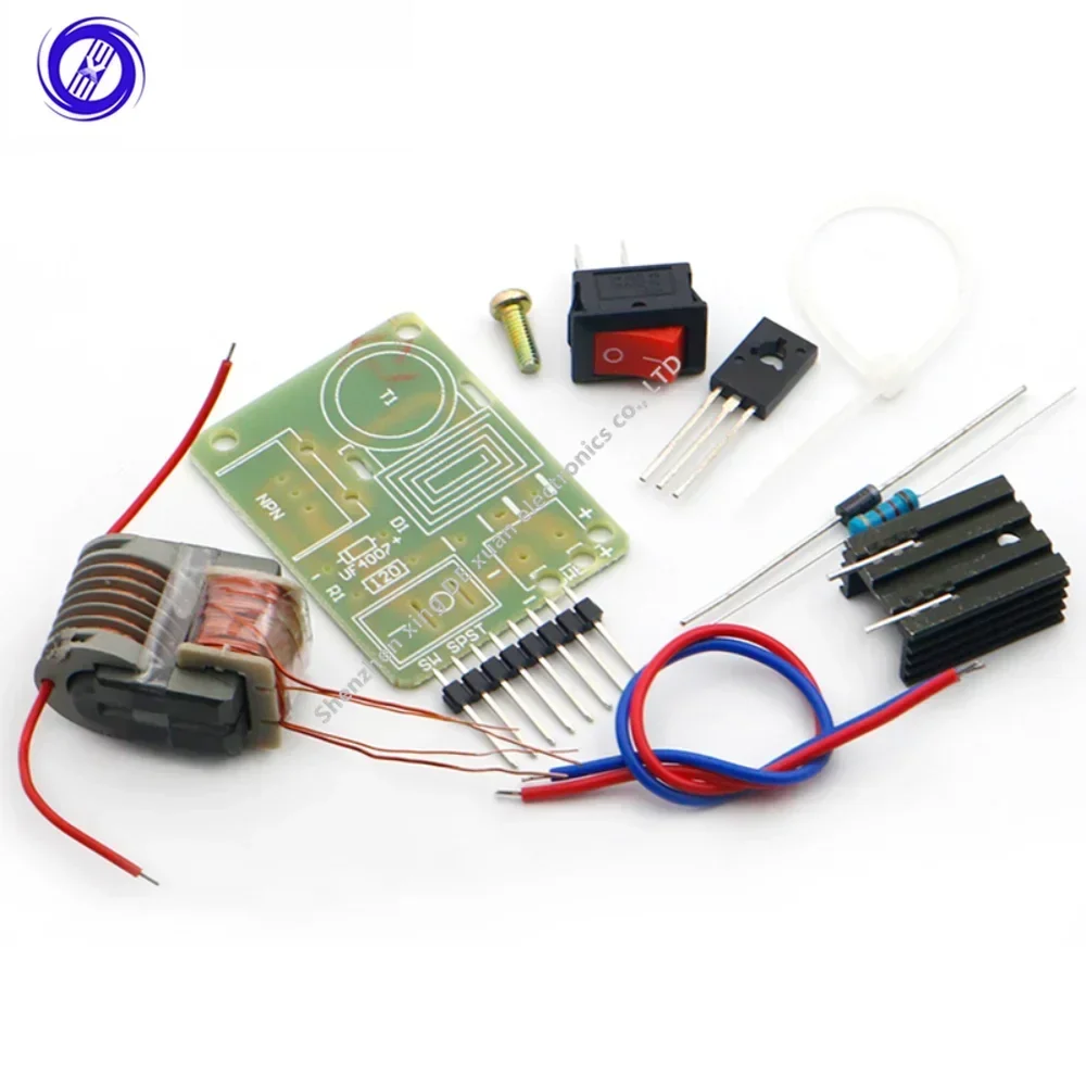 15KV High Frequency DC High Voltage Arc Ignition Generator Inverter Boost Step Up 18650 DIY Kit U Core Transformer Suite 3.7V