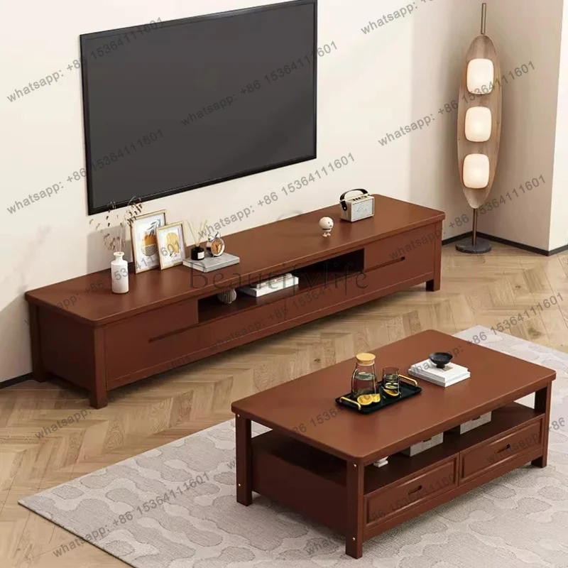 LD Living Room Retro Tv Stands Minimalist Aesthetic Wood Mid Century Tv Stands Designer Universal Muebles Para Tv