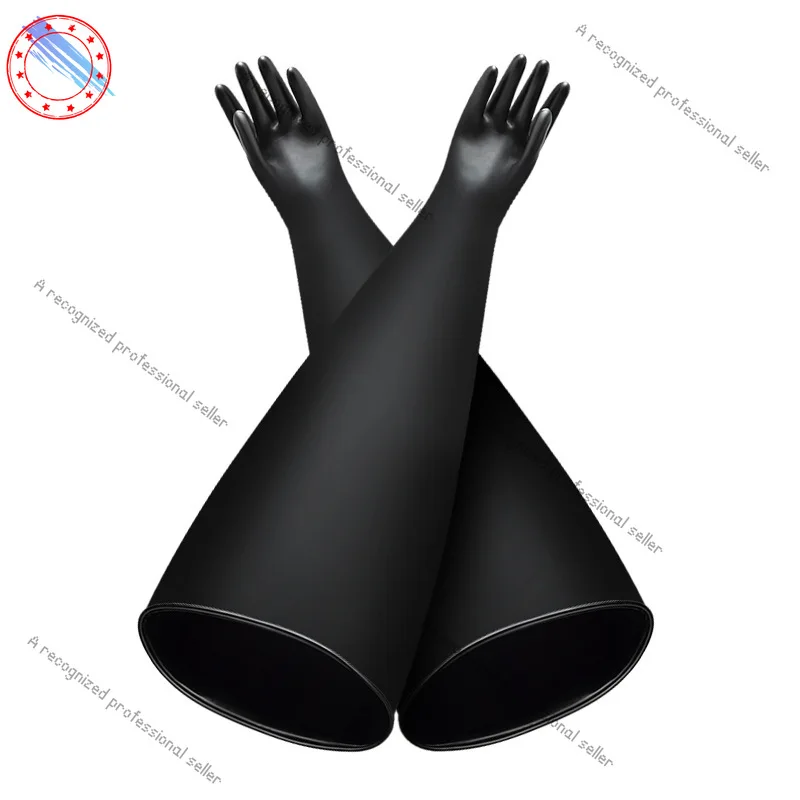 Acid Alkali Resistant Vacuum  Flange Scientific Research Box Special Gloves Test Battery Factory Operation Liquid Injection Box