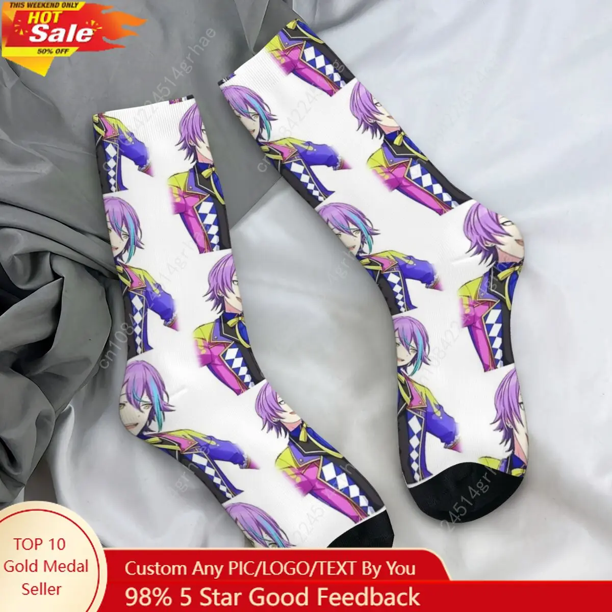 

Project Sekai Emu Otori Anime Socks Rui Kamishiro Elegant Stockings Men Soft Breathable Running Socks Winter Anti Slip Socks
