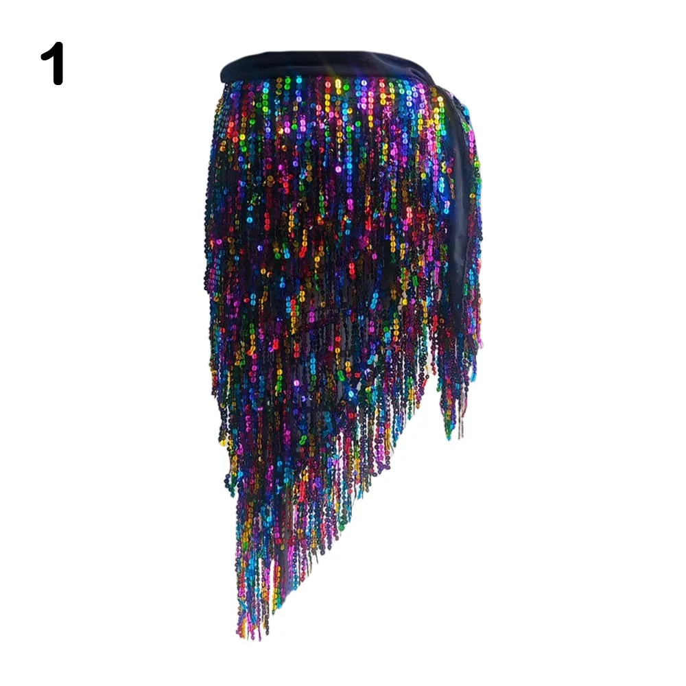 Show Costumes Tassels Sequin Fringed Skirts Sequins Bohemian Belly Dance Belt Sexy Dancer Skirt Women