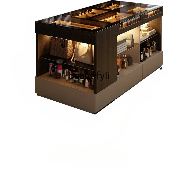 

Cloakroom light luxury high-end jewelry display cabinet storage cabinet center island table home high-end jewelry cabinet