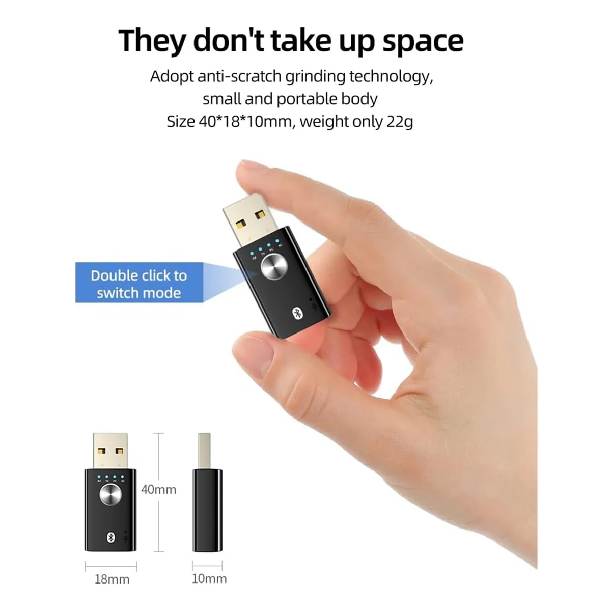 4 in 1 USB Bluetooth 5.1 เครื่องส่งสัญญาณ,อะแดปเตอร์ไร้สายบลูทูธแบบพกพาสําหรับ PC,การ์ดเสียง,รถยนต์,หูฟัง