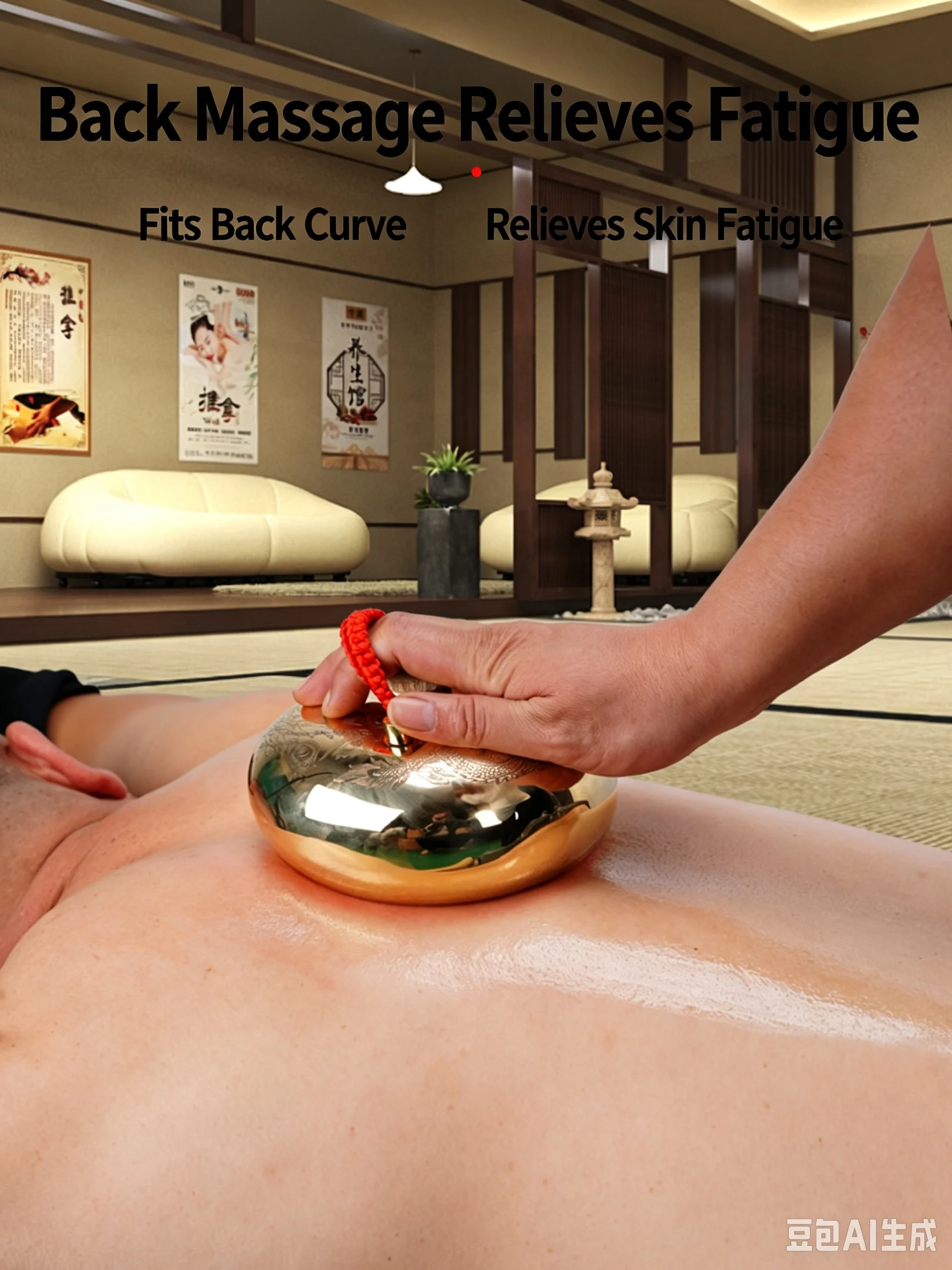 Vintage Solid Copper Bed Warmer Hot Water Bag, Full Body Gua Sha Massager Meridian Brush, Warm Hand Foot Heater, Home Spa Relax