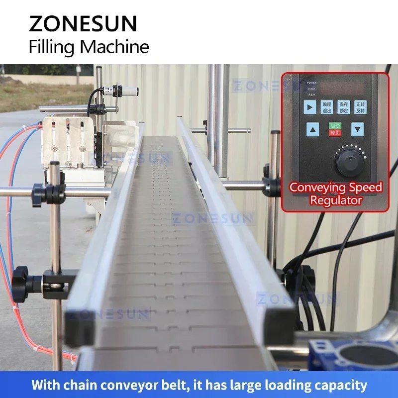 Zonesun เครื่องบรรจุของเหลวอัตโนมัติ 12 หัว 30-4000ml ขวดน้ําฟิลเลอร์ปั๊มไดอะแฟรมบรรจุภัณฑ์สาย ZS-VTDP12P