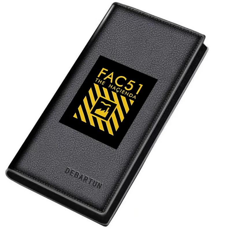 Yellow bars factory symbol. Black background. Men's Long Wallets Business Stylish Printing Design Casual Use Christmas Valentine