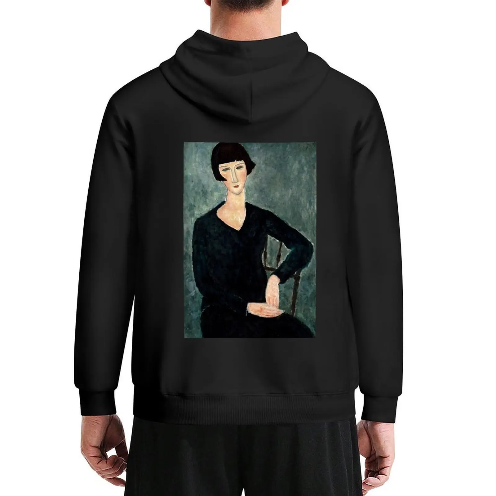 

Amedeo Modigliani The Black Dress Hoodie mens clothing men's winter sweater blouse hoodies for men high quality
