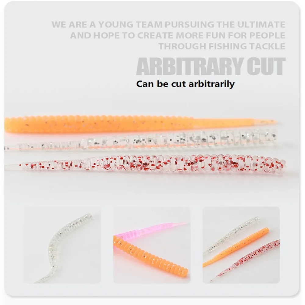 Pesca Needle Tail Slow Sinking Trout Thread Bass Root Fishing Worm Soft Lures Fishing Soft Bait Silicone Baits Small Soft Bait