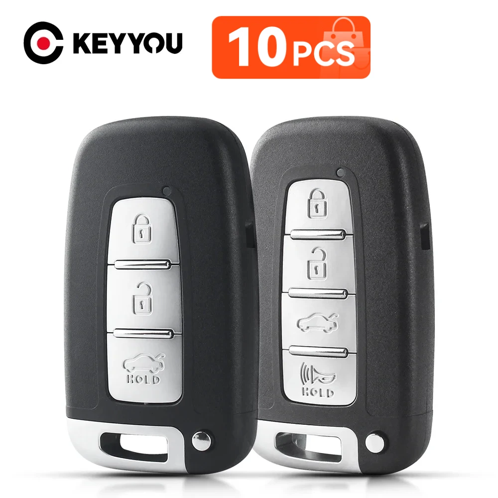 KEYYOU 10PCS NEW for Hyundai IX35 Sonata 8 Elantra Kia K2 K5 Sportage Forte Smart Remote key Case Shell 2/3/4 Buttons