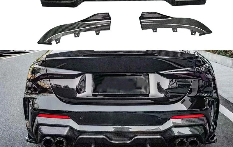 Suitable for BMW 4 Series G22 G23 Two-door Car, Carbon Fiber Rear Lip Diffuser, Rear Lip Angle Modification Surround