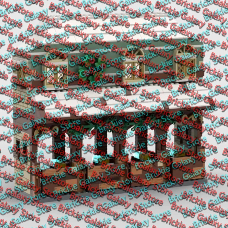 QWERT City Street View Model MOC Building Bricks Vintage Street-Front Shop Modular Technology Gifts Holiday Assemble  Toy Suit