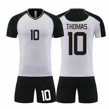 Football Jersey Black White Color Customize Team Soccer Jersey Club Uniform Referee Uniform Jersey Sets Asian Size XS-XL