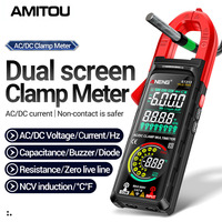 AMITOU ST213 Smart Digital Clamp Meter DC/AC Multimeter Current Reverse Screen Dual Screen Display Non-contact Tester Tools