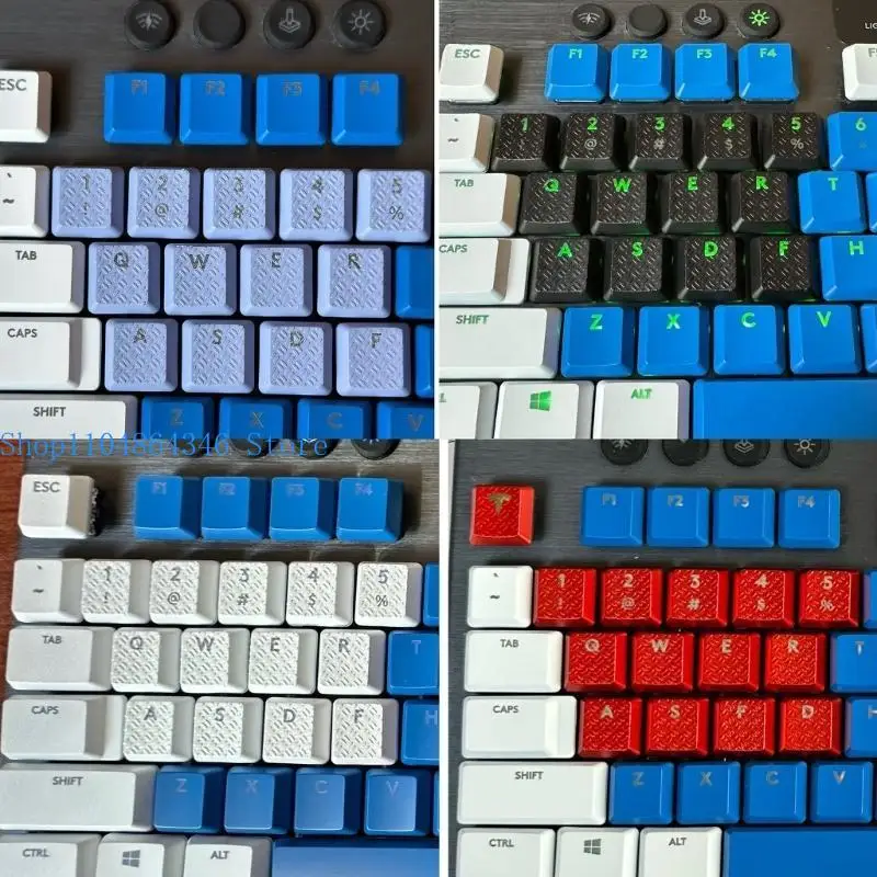 

5asd Stylish ABS Keycaps Textured Tactility Backit Keycap for G813/G815/G915/G913 TKL Non Slip for Gamers Professionals 13PCS