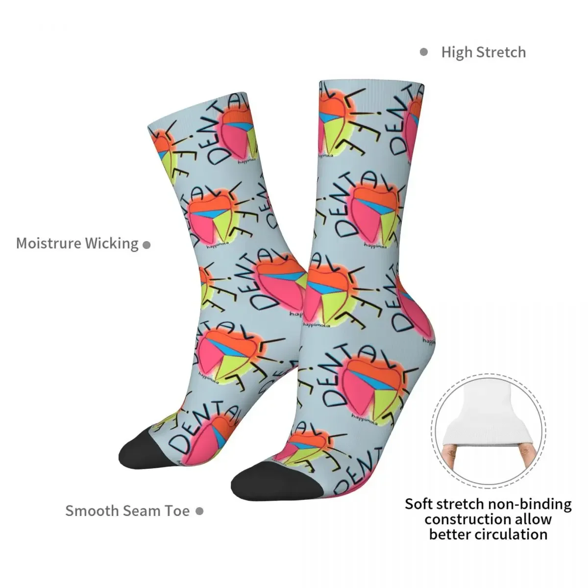 Dental Life Socks Harajuku Sweat Absorbing Stockings All Season Long Socks Accessories for Man's Woman's Birthday Present