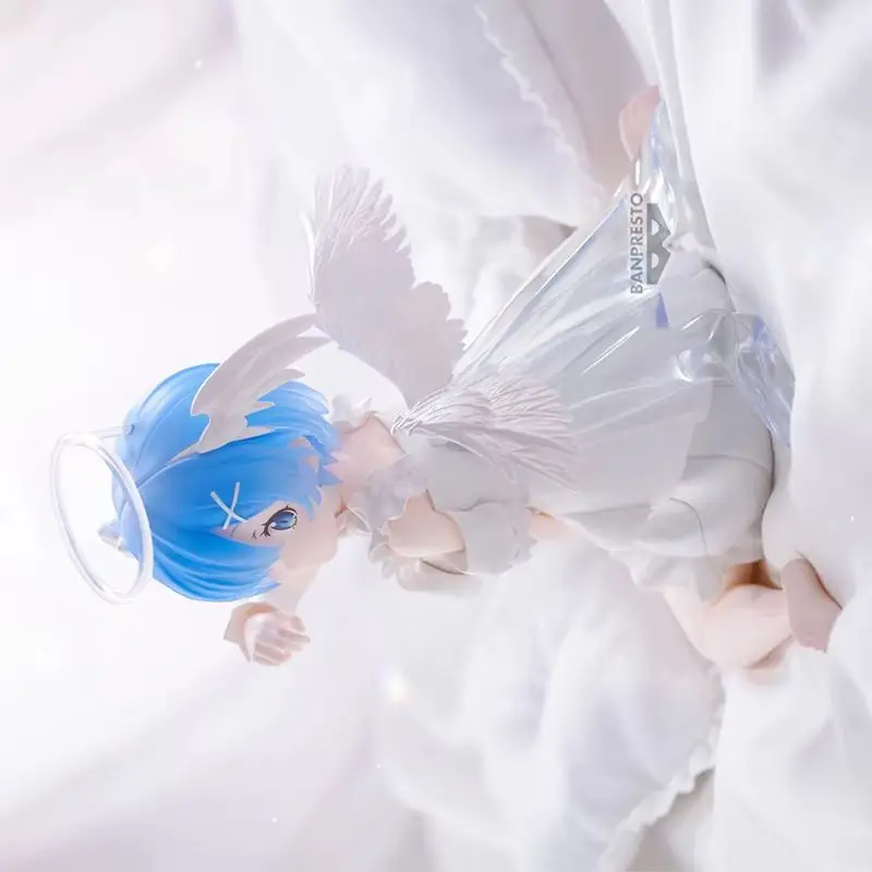 

【100%original】BANDAI BANPRESTO Leisure Time Re: Life in A Different World From Zero Rem Cute Angel H=13CM Garage Kit Gifts Toys