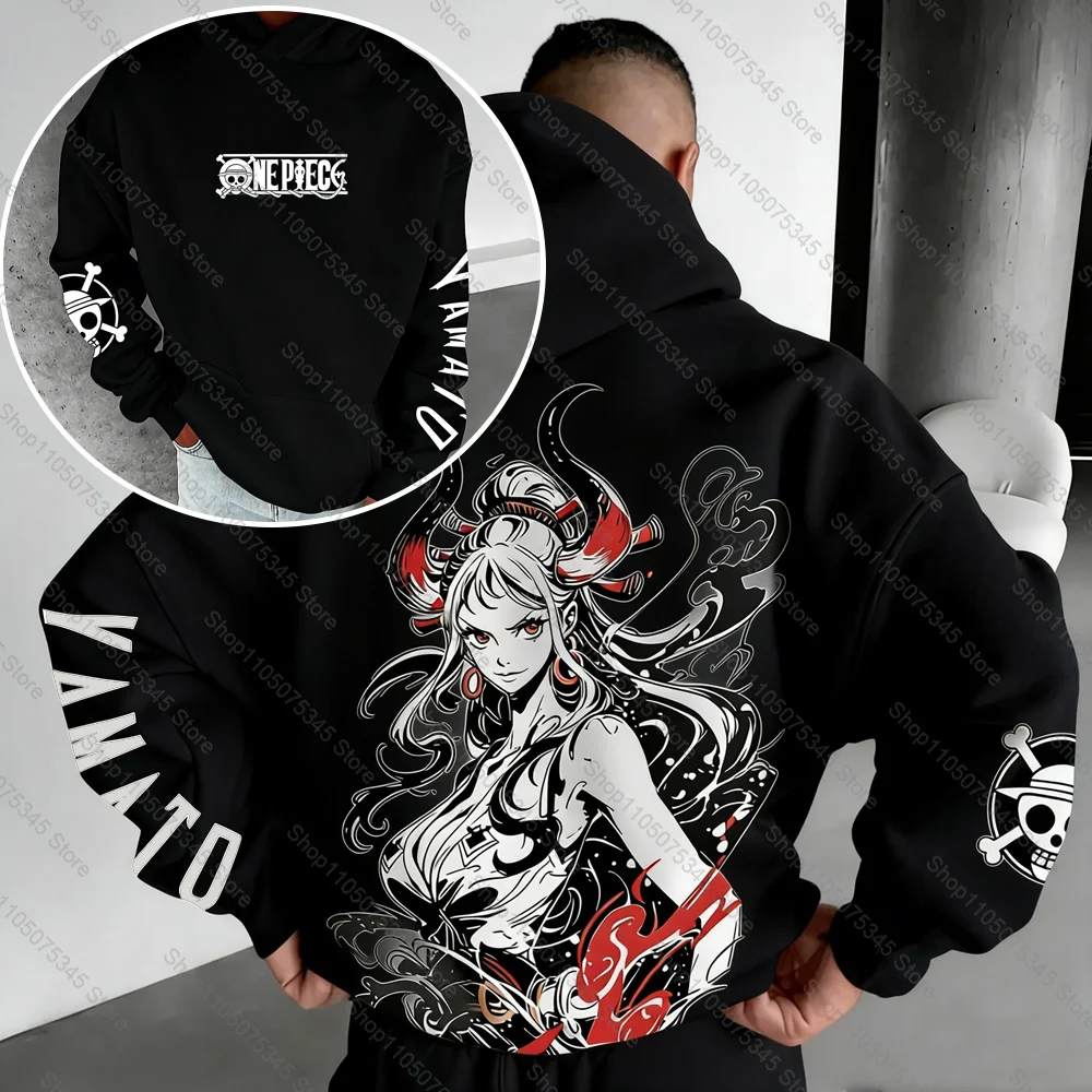 

ONE PIECE Hoodie Japanese Cartoon Animation Printing Keep Warm Sweatshirt Student Pure Cotton Loose Clothes Ins Tide Clothing