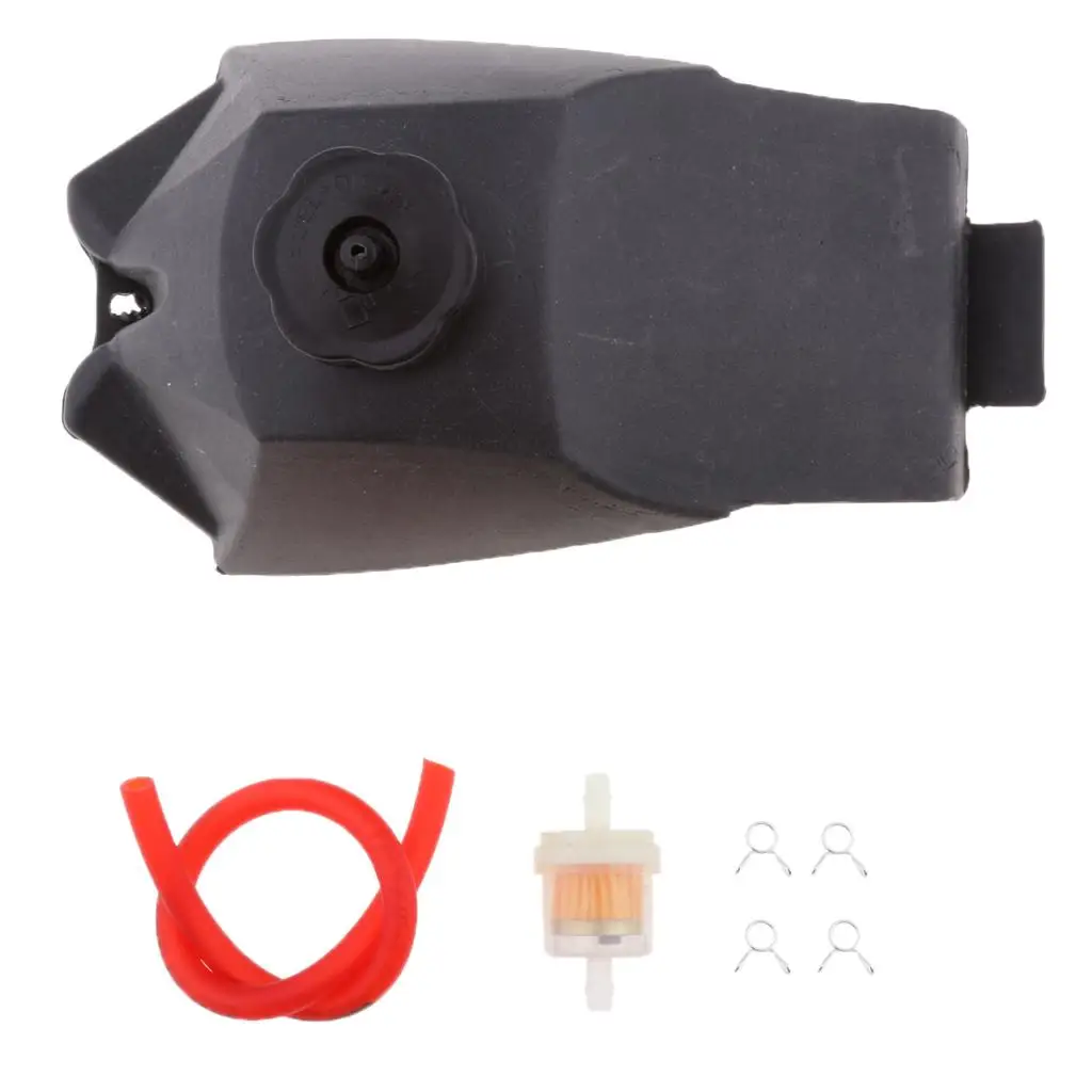 Complete Fuel Tank Hose Line Kit Plastic Petrol Storage with Filter for 49cc Mini Dirt Bike ATV