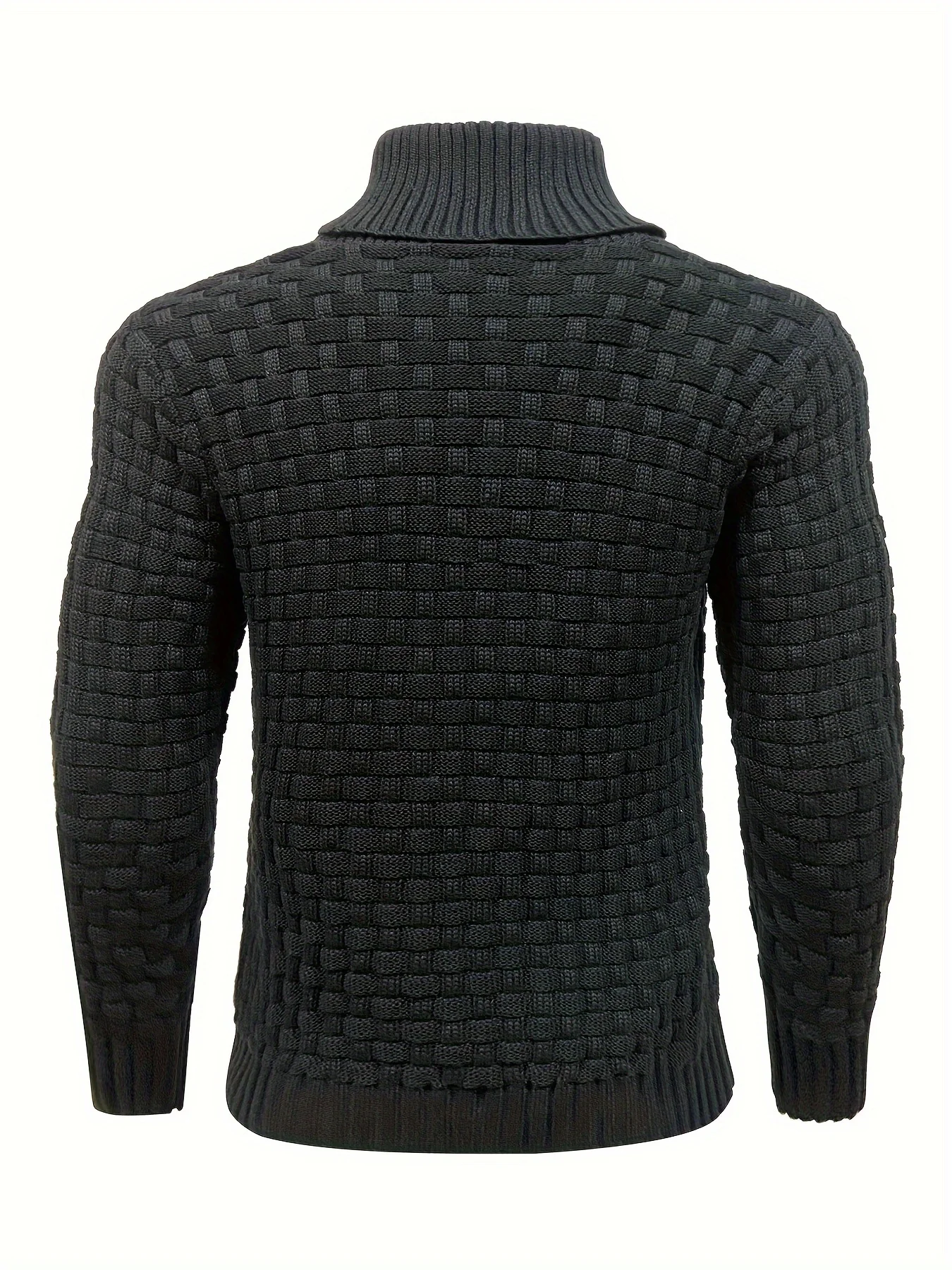 Cozy Chic Men's Waffle Pattern High Stretch Sweater - Soft、 Breathable、 Lightweight Pullover for Fall and Winter - Chic Matu