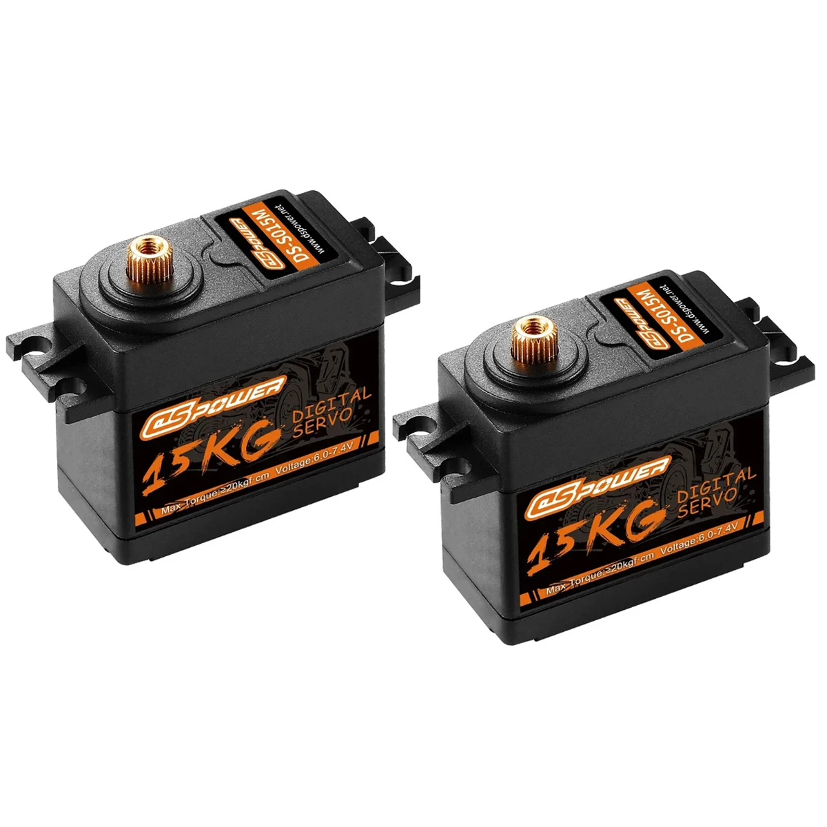 2PCS DSpower 15KG Digital Servo Metal Gear Waterproof for 1/8 1/10 RC Crawler Car Truck Model Robot Arm Accessories TRX4 104001