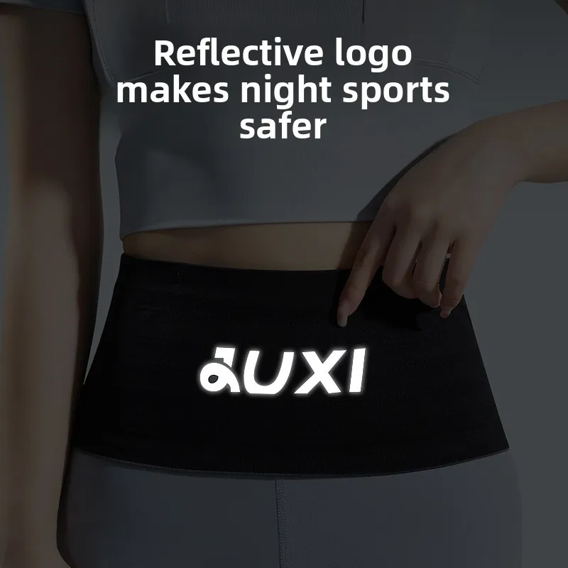 حقيبة خصر رياضية خارجية مقاومة للماء، حقيبة خصر للجري ليلاً وركوب الدراجات، عاكسة للياقة البدنية، سعة كبيرة