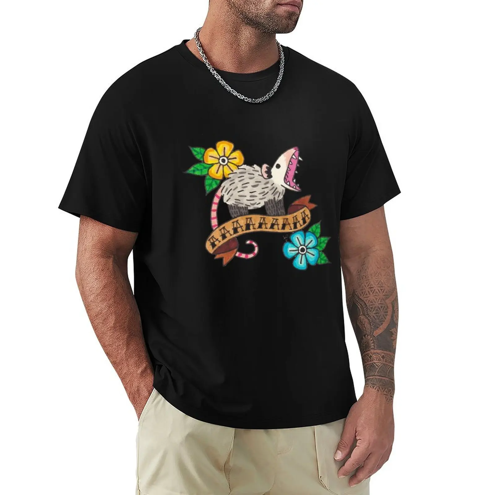 Tattoo Poss - Opossum T-Shirt t shirt man luxury T-Shirt