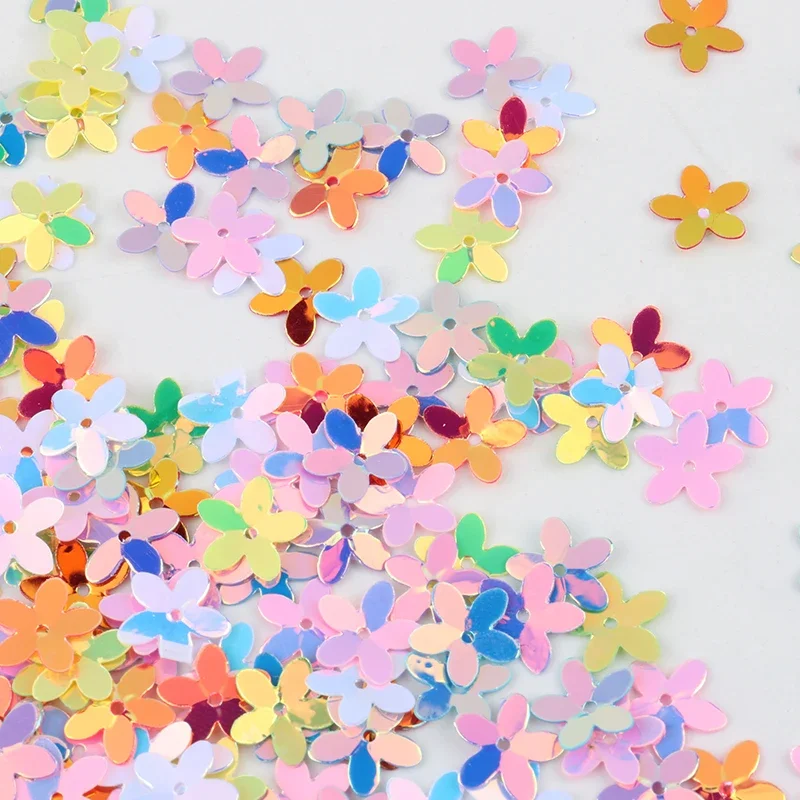 1cm Paillettes Flower Shape Sequins Gold Glitter Paillette Sewing Sequin With a Middle Small Hole For Home Use DIY Material 10g