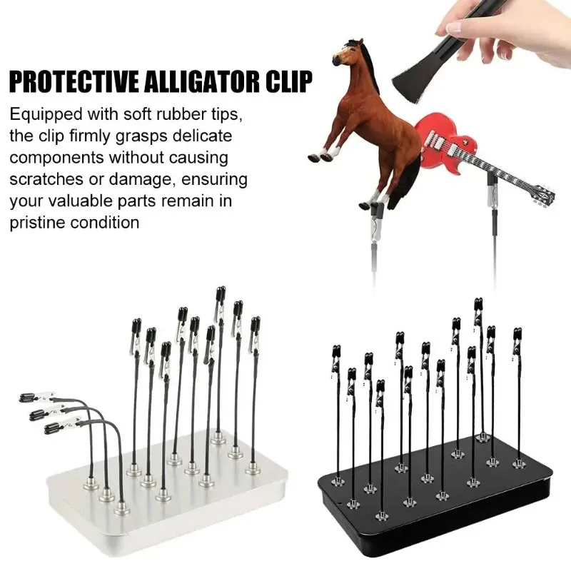 Support de peinture pour modèles, base avec 12 pinces crocodiles, bâtons magnétiques pliables pour aérographe, bricolage, artisanat de modélisme