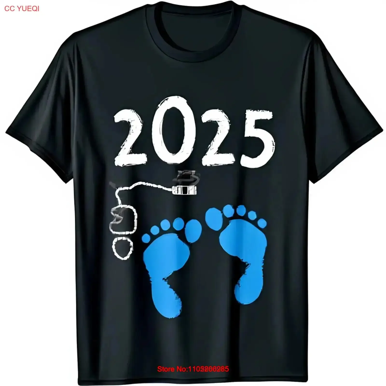 2025 Boy Heart Monitor Footprints Black T Shirt vintage Washed Breathable Unisex Casual Versatile Slightly homme