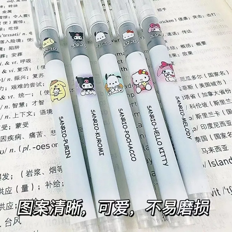 Sanrio animation pen cute kuromi quick-drying ballpoint pen students learn to write smooth black pen cartoon office supplies