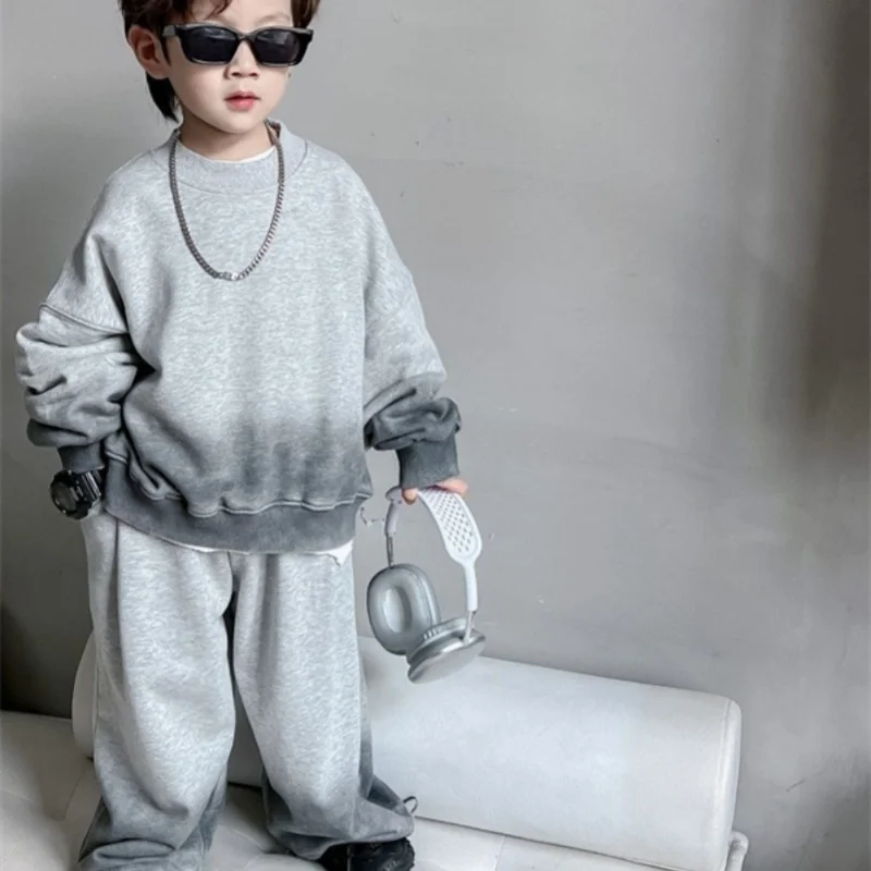 Boys Sweatshirts +Pants Kids Suits 2PCS/Set Cotton 2024 Charming Spring Autumn Cotton Tracksuit Sport Christmas Gift Children Cl