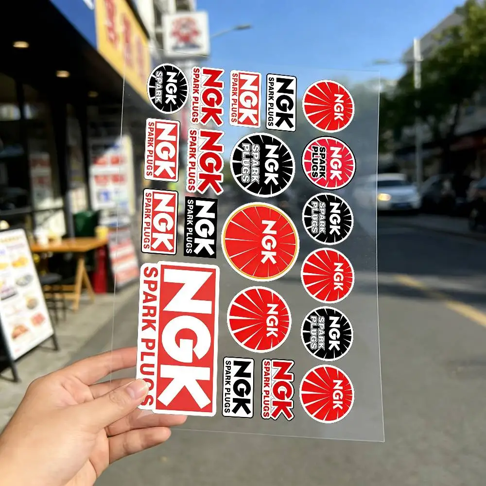 For NGK Motorcycle Reflective Stickers Waterproof Decals for Helmet Scooter Fuel Tank Toolbox Racing