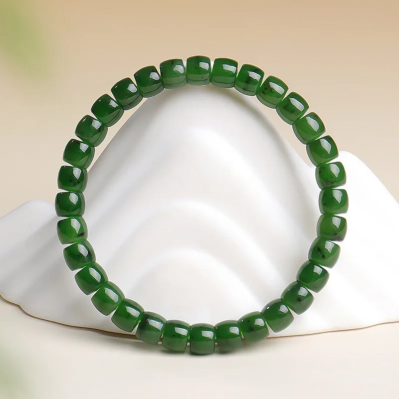 Hetian Jade Men Women, Shiny Jadeite Single-Loop Bracelet, Fashionable And Versatile