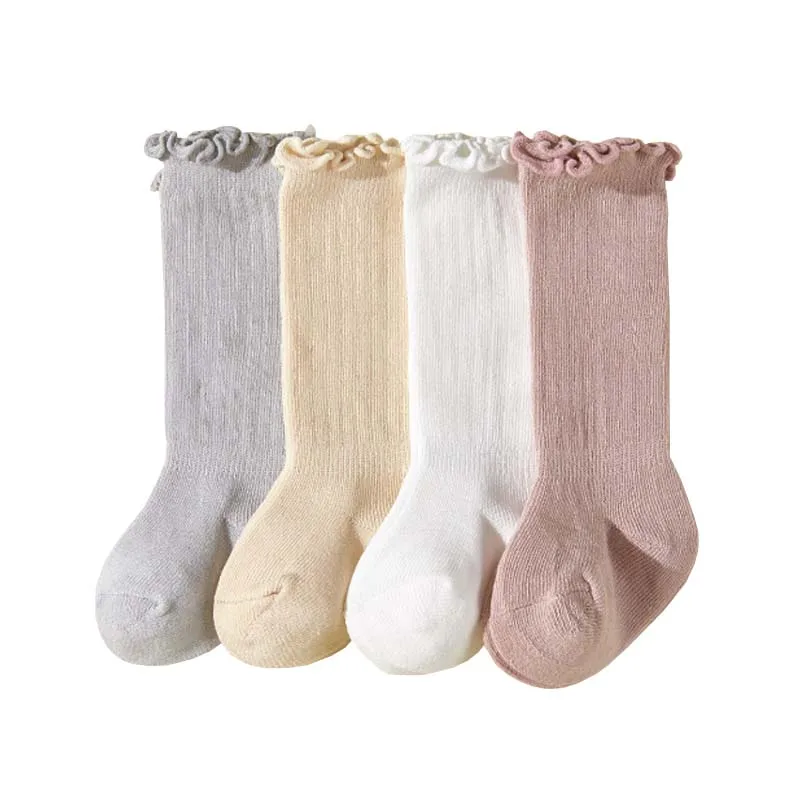 Chaussettes à tube long pour enfants, garçons et filles, nouveau, 2 paires par lot