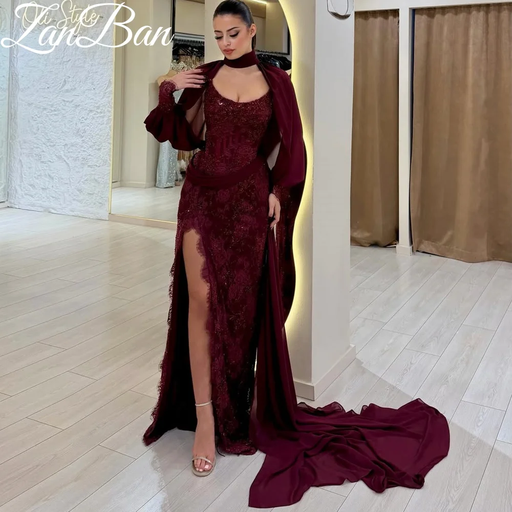 ZanBan Customized 2026 Sexy Lace Evening Dress Appliques Sleeveless Flower Mermaid Side High Split Backless vestidos de noiva