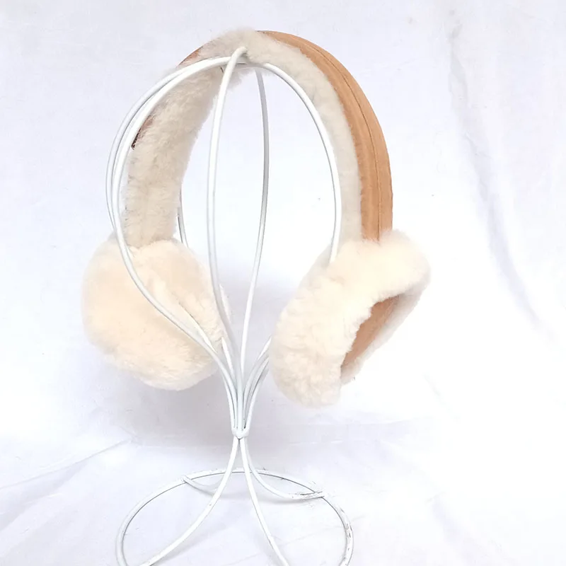 Women Real Lamb Fur Ear Warmer Genuine Fur Winter Warm EarFlaps Soft Fluffy Thick Ear Muffs Female Ear Cap